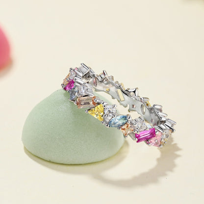 [Lumi Jewels]Dazzling Polychromatic Multi cut Daily Ring
