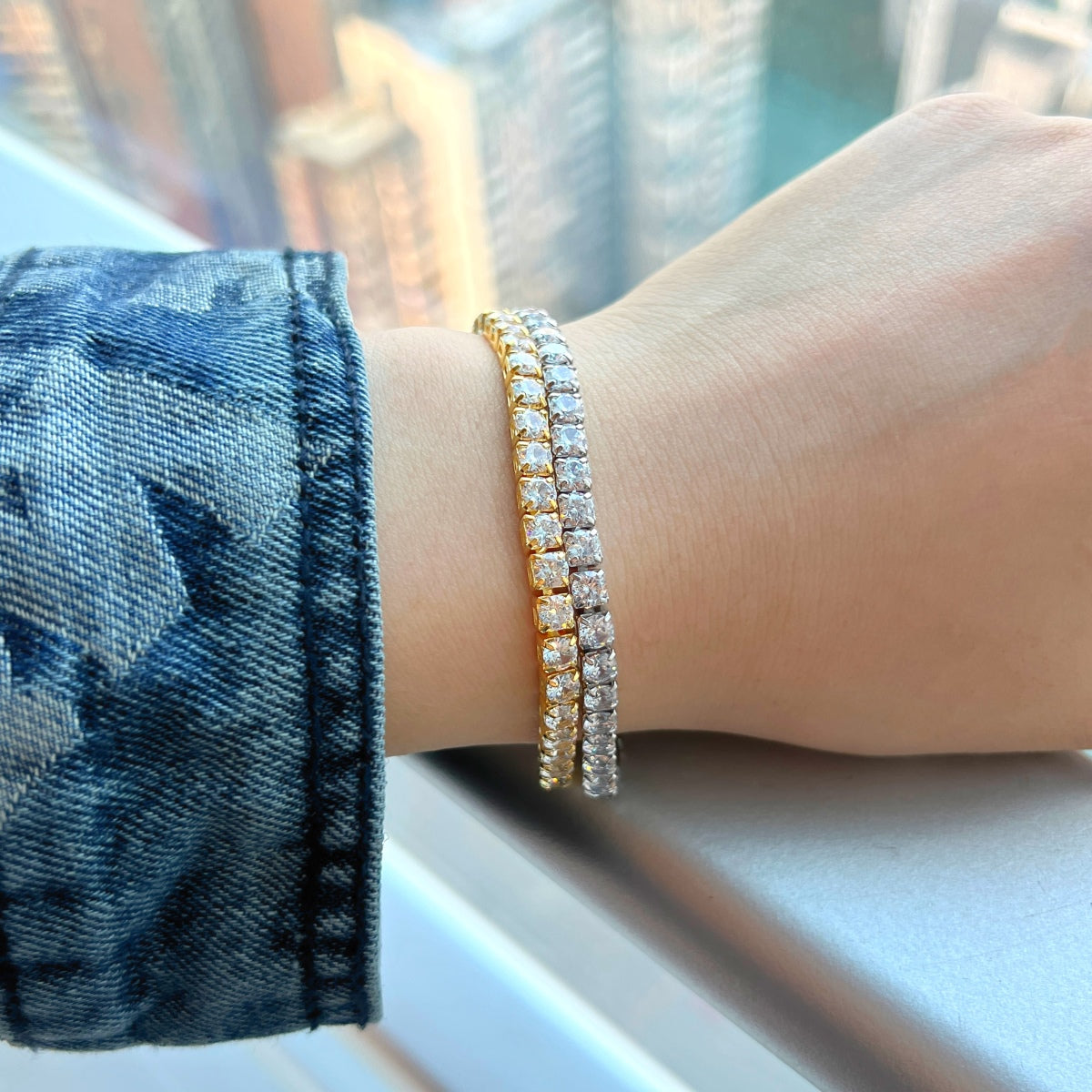 [Lumi Jewels]Sparkling Radiant Princess Cut Tennis Bracelet