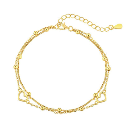[Lumi Jewels]Dainty Double Layer Love Heart Bracelet