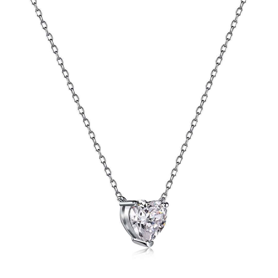 [Lumi Jewels]Heart Shape Main Stone Pendant Collarbone Necklace
