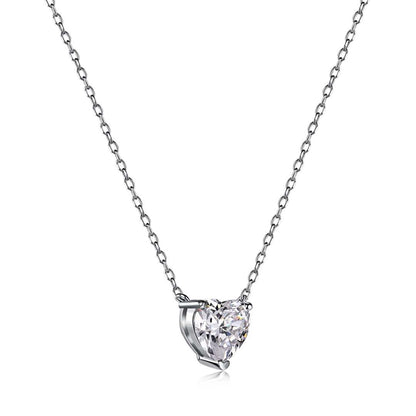 [Lumi Jewels]Heart Shape Main Stone Pendant Collarbone Necklace