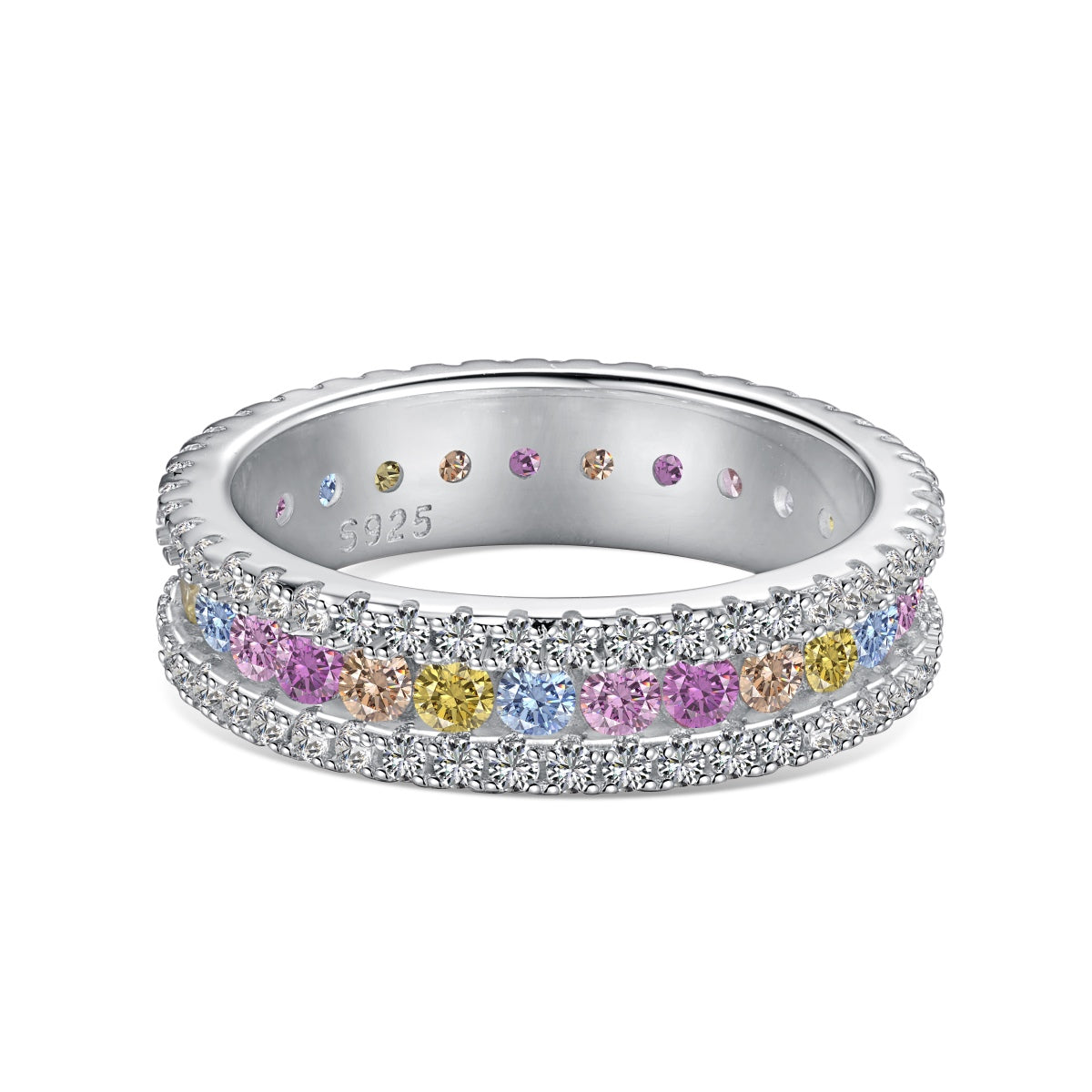 [Lumi Jewels]Delicate Colorful Round Cut Daily Ring