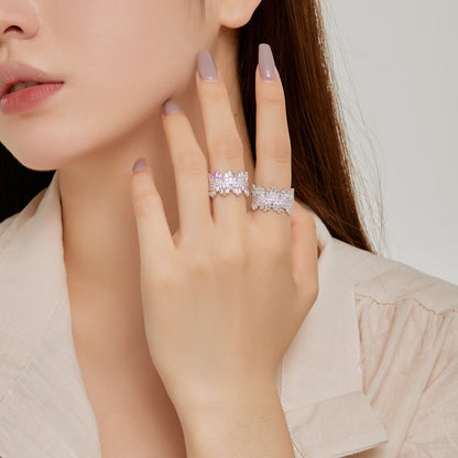 [Lumi Jewels]Luxurious Colorful Radiant Cut Daily Ring