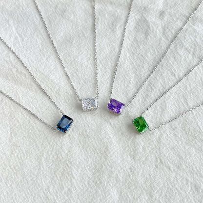 [Lumi Jewels]Luxurious Square Shape Colorful Necalack