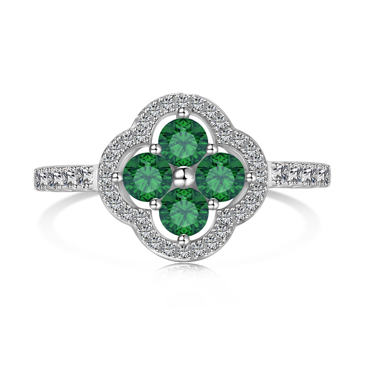 [Lumi Jewels]Four Leaf Clover Flower Design Ring