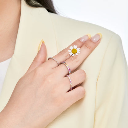 [Lumi Jewels]Dazzling Lustrous Round Cut Tennis Ring