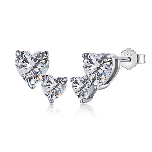 [Lumi Jewels]Double Heart-Shape Classic Princess Style Earrings