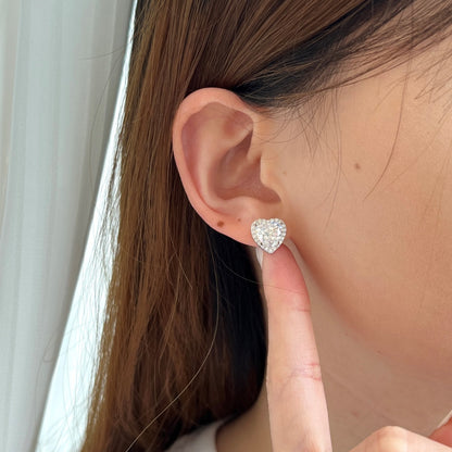 [Lumi Jewels]Sparkling Heart Shape Lover Earrings