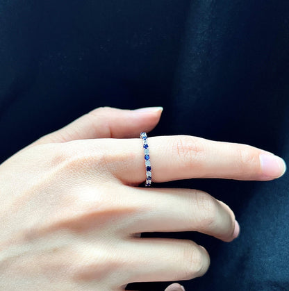 [Lumi Jewels]Exquisite Colorful Round Cut Tennis Ring
