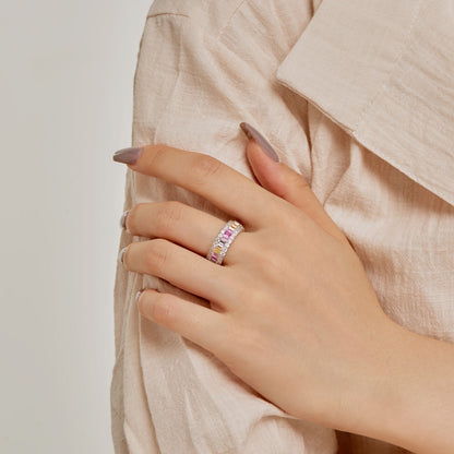 [Lumi Jewels]Dainty Colorful Radiant Cut Daily Ring
