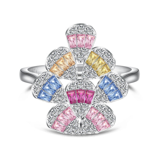 [Lumi Jewels]Sparkling Colorful Water Drop Shape Daily Ring