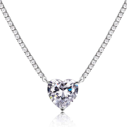 [Lumi Jewels]8.0 Carat Versatile Colorful Sweet Heart-Shaped Tennis Necklace