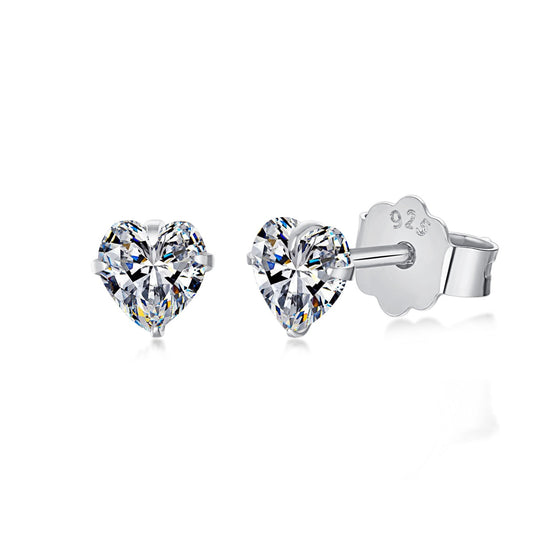 [Lumi Jewels]Sparkling Heart Shaped Simple Earrings
