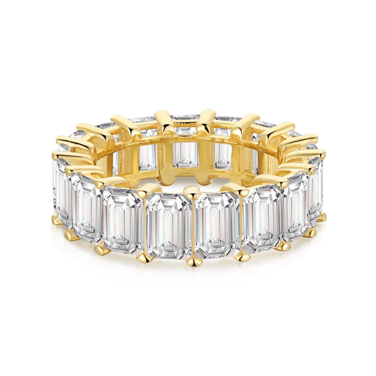 [Lumi Jewels]0.75 Carat Elegant Emerald Cut Tennis Ring