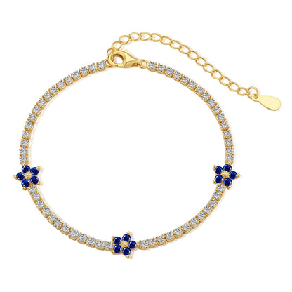 [Lumi Jewels]Sparkling Flower Shape Tennis Bracelet