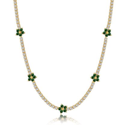[Lumi Jewels]Luxurious Colorful Flower Tennis Necklace