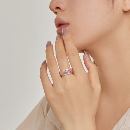 [Lumi Jewels]Radiant Colorful Radiant Cut Daily Ring
