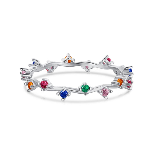 [Lumi Jewels]Radiant Colorful Round Cut Daily Ring