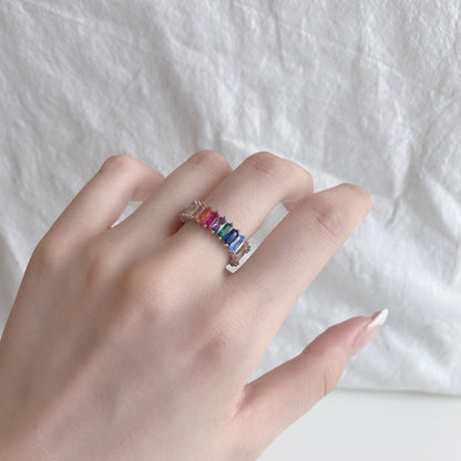 [Lumi Jewels]Unique Colorful Radiant Cut RIng