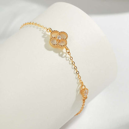 [Lumi Jewels]Delicate Four Leaf Clover Bracelet
