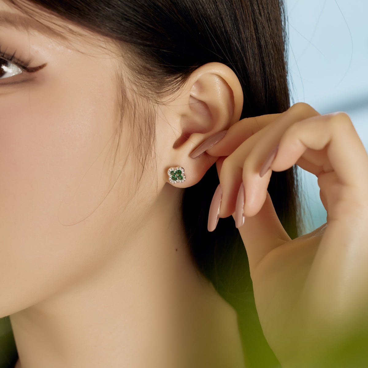 [Lumi Jewels]Four-Leaf Clover Flower Shaped Earrings