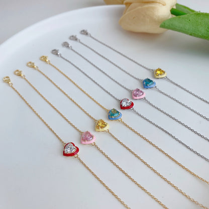 [Lumi Jewels]Sparkling Romantic Heart Shape Lover Bracelet