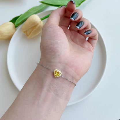 [Lumi Jewels]Sparkling Romantic Heart Shape Lover Bracelet