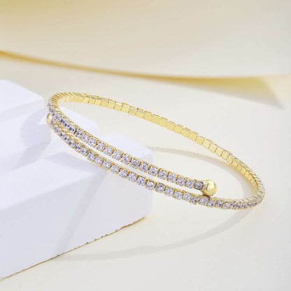 [Lumi Jewels]Row of Diamonds Round Fashion Bracelet
