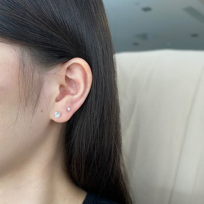 [Lumi Jewels]Sparkling Heart Shaped Simple Earrings