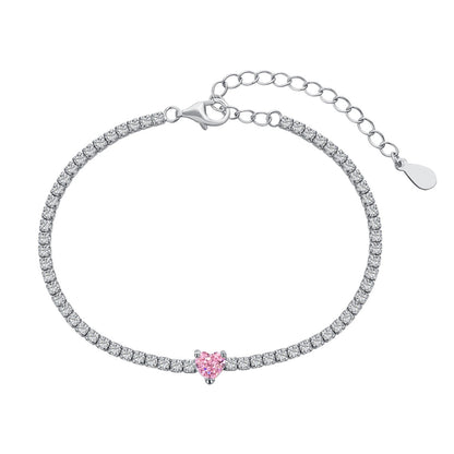[Lumi Jewels]0.5 Carat Elegant Romantic Heart Shape Lover Bracelet