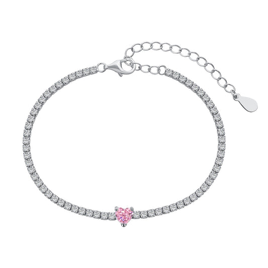 [Lumi Jewels]0.5 Carat Elegant Romantic Heart Shape Lover Bracelet