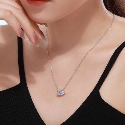 [Lumi Jewels]Dazzling Square & Heart Shape Necklace