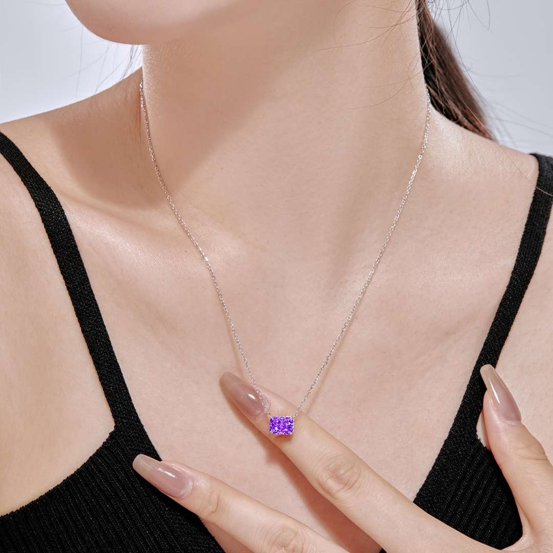 [Lumi Jewels]Luxurious Square Shape Colorful Necalack
