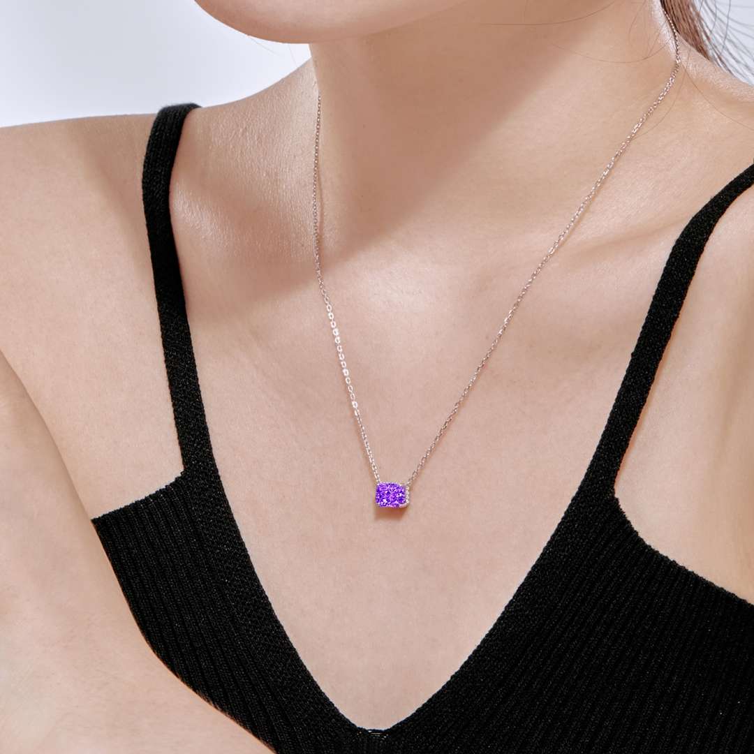 [Lumi Jewels]Luxurious Square Shape Colorful Necalack