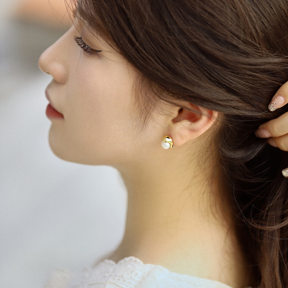 [Lumi Jewels]Dainty Bread Pearl Earrings