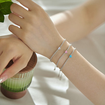 [Lumi Jewels]0.5 Carat Elegant Romantic Heart Shape Lover Bracelet