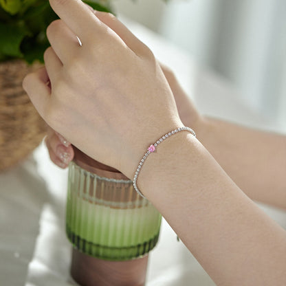 [Lumi Jewels]0.5 Carat Elegant Romantic Heart Shape Lover Bracelet