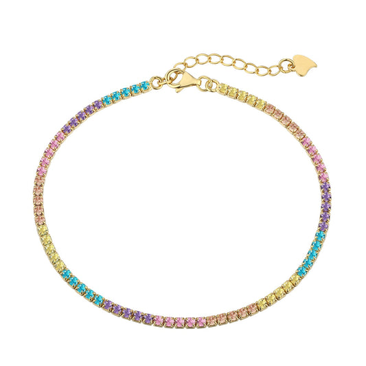 [Lumi Jewels]Dazzling Colorful Round Cut Daily Bracelet