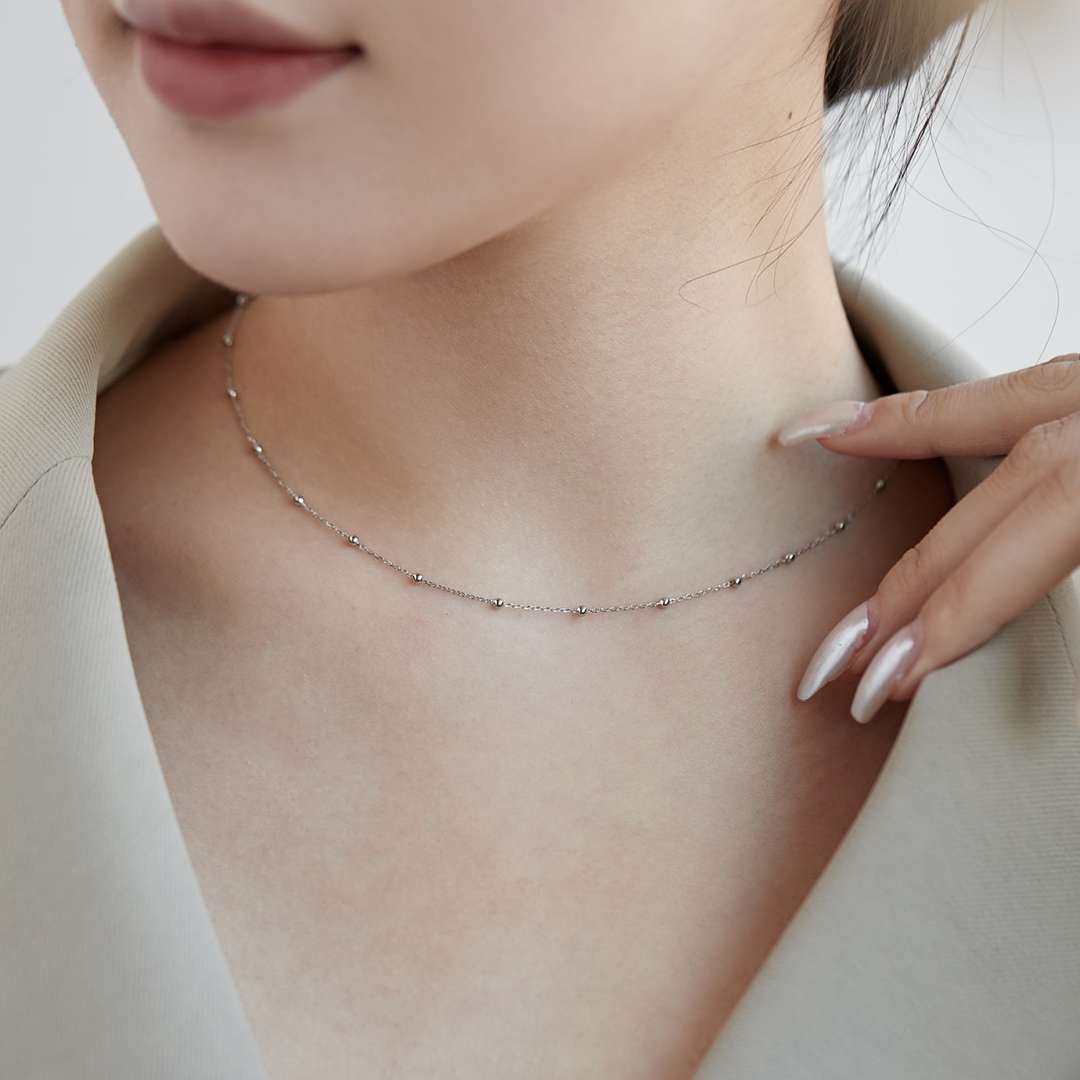 [Lumi Jewels]Small Bead Clavicle Chain Simple Necklace