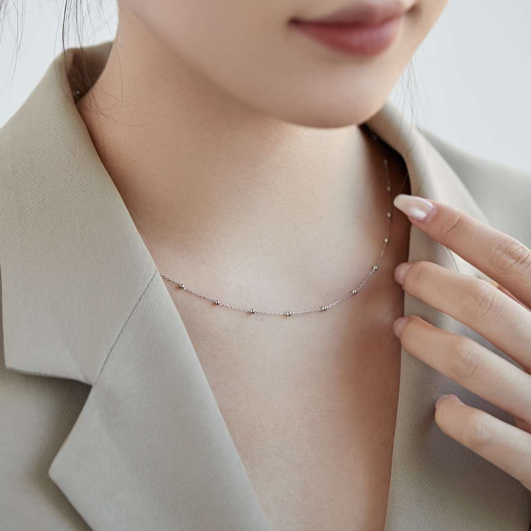 [Lumi Jewels]Small Bead Clavicle Chain Simple Necklace