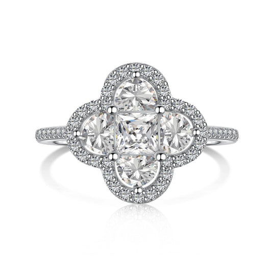 [Lumi Jewels]Luxurious Eternity Flower Shape Banquet Ring