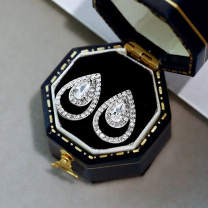 [Lumi Jewels]Sparkling Delicate Water Drop Shape Daily Earrings