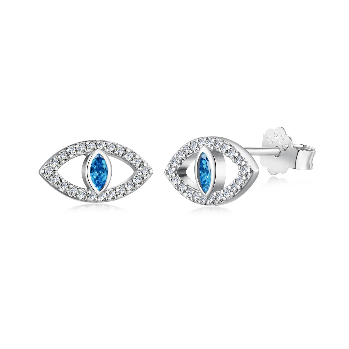 [Lumi Jewels]Blue Devil Eyes Hollow Stud Earrings