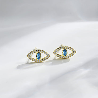 [Lumi Jewels]Blue Devil Eyes Hollow Stud Earrings