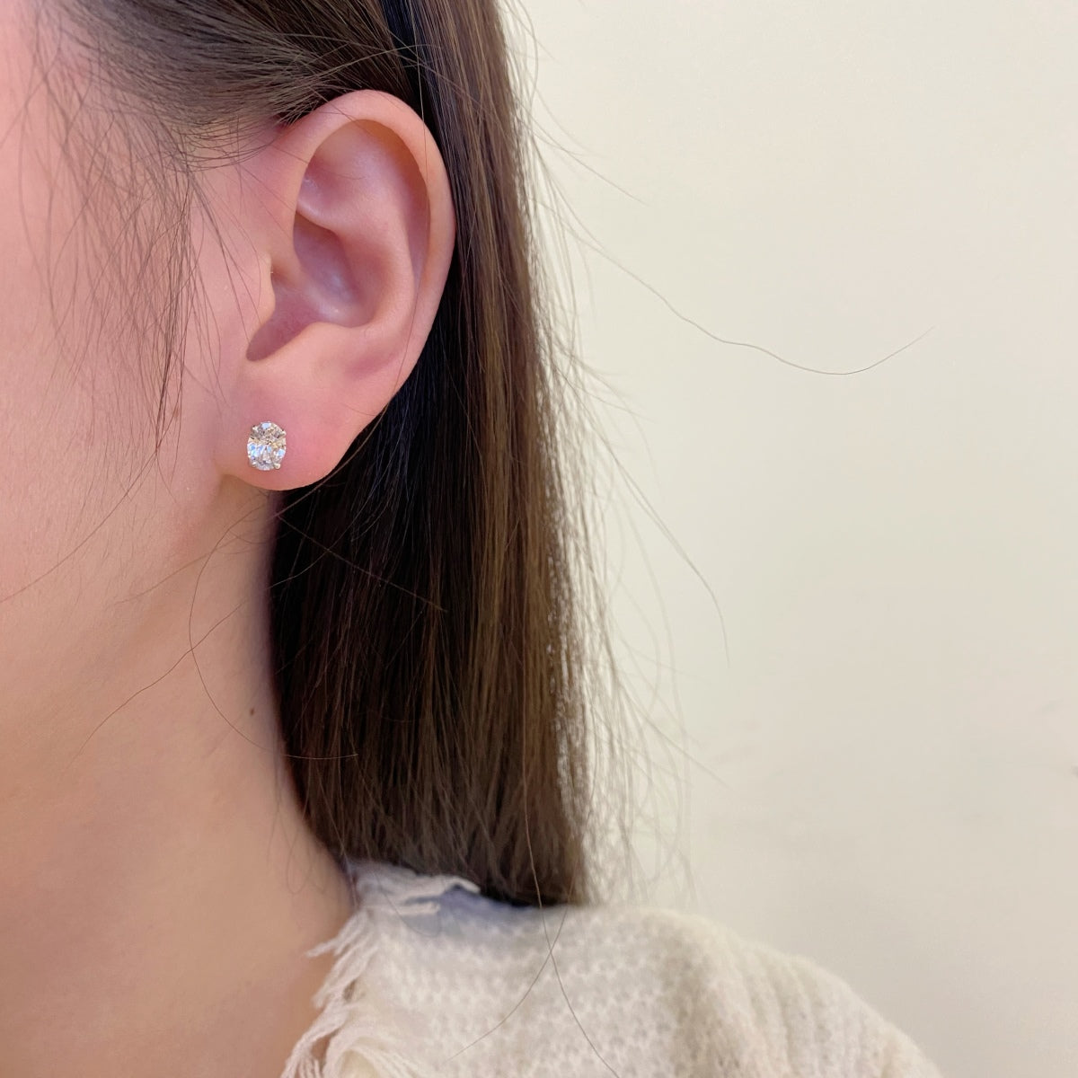 [Lumi Jewels]Oval Classic Dignified Elegant Earrings