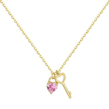 [Lumi Jewels]Unique Heart Shape Key Pendent Necklace