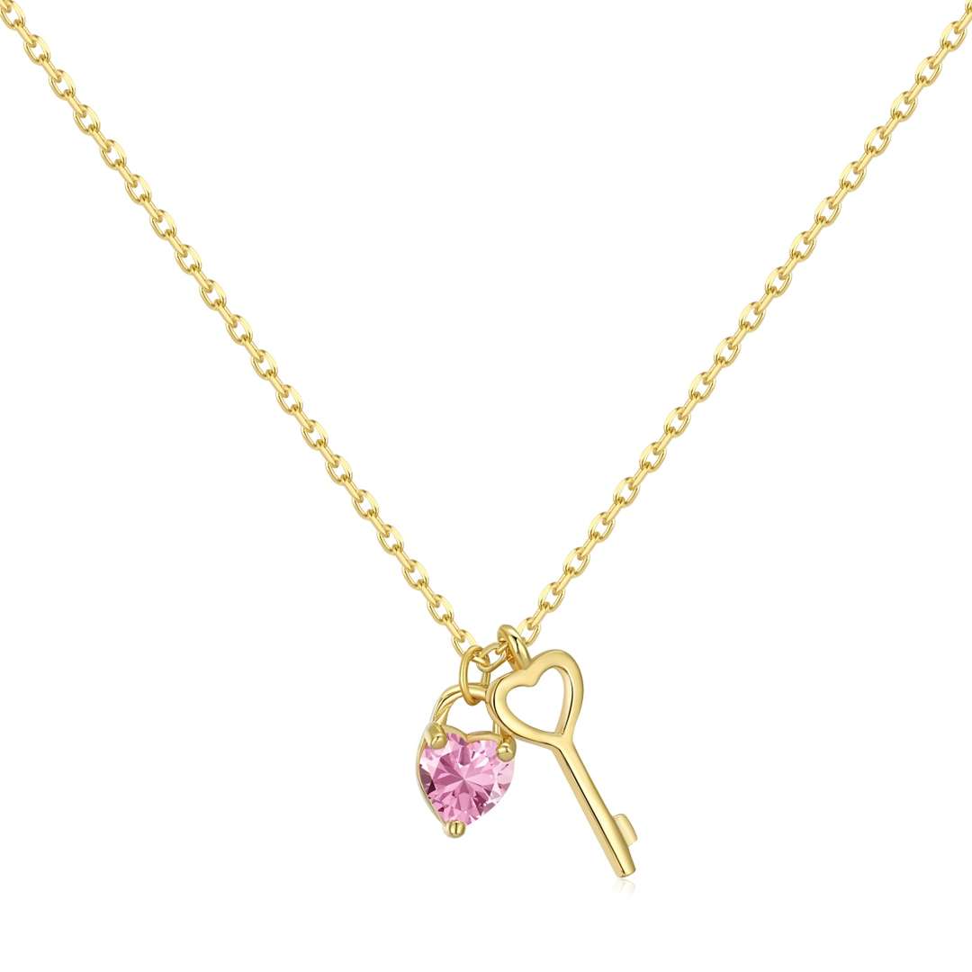 [Lumi Jewels]Unique Heart Shape Key Pendent Necklace