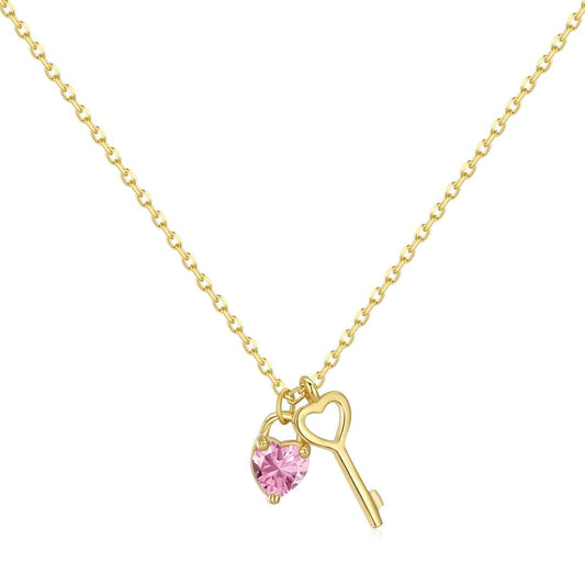 [Lumi Jewels]Unique Heart Shape Key Pendent Necklace