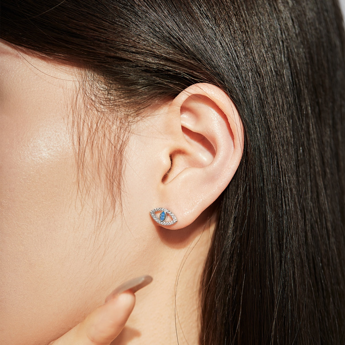 [Lumi Jewels]Blue Devil Eyes Hollow Stud Earrings