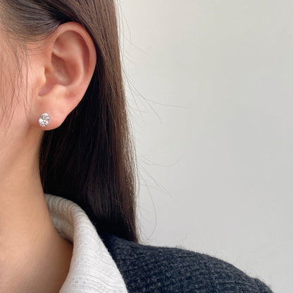 [Lumi Jewels]Oval Classic Dignified Elegant Earrings